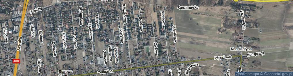 Zdjęcie satelitarne Modrzewiowa ul.